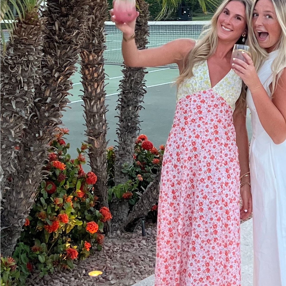 Princess Polly Floral Maxi Dress - Pink and Yellow